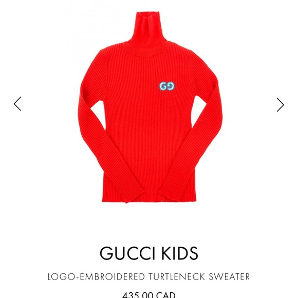 Gucci Kids 6 Girls Red Ribbed Turtleneck Sweater Long Sleeve roll neck top XMAS - Picture 6 of 6